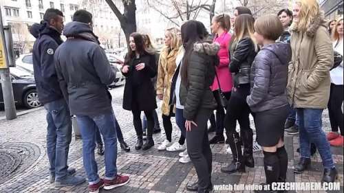 Секс гарем. Один мужик с кучей голых телок